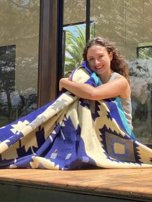 Blue Geometic Blanket 2