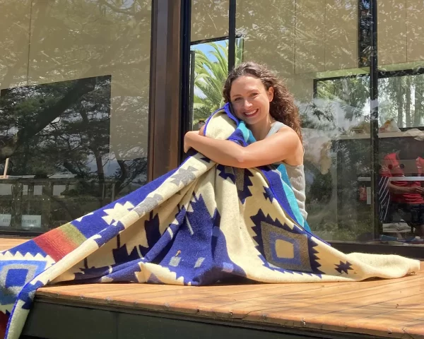 Blue Geometic Blanket 2