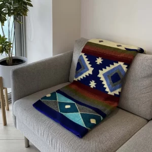 Blue Geometic Blanket 3 jpg