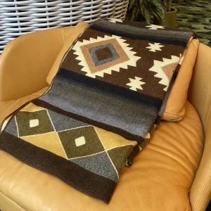 Brown Geometic Blanket 1