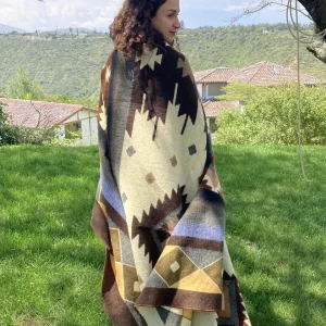 Brown Geometic Blanket 2