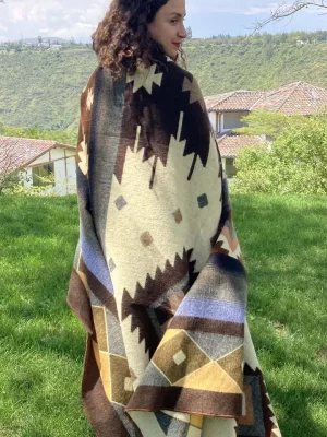Brown Geometic Blanket 2