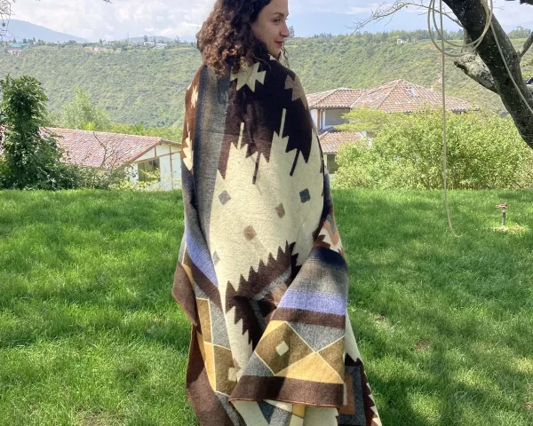 Brown Geometic Blanket 2