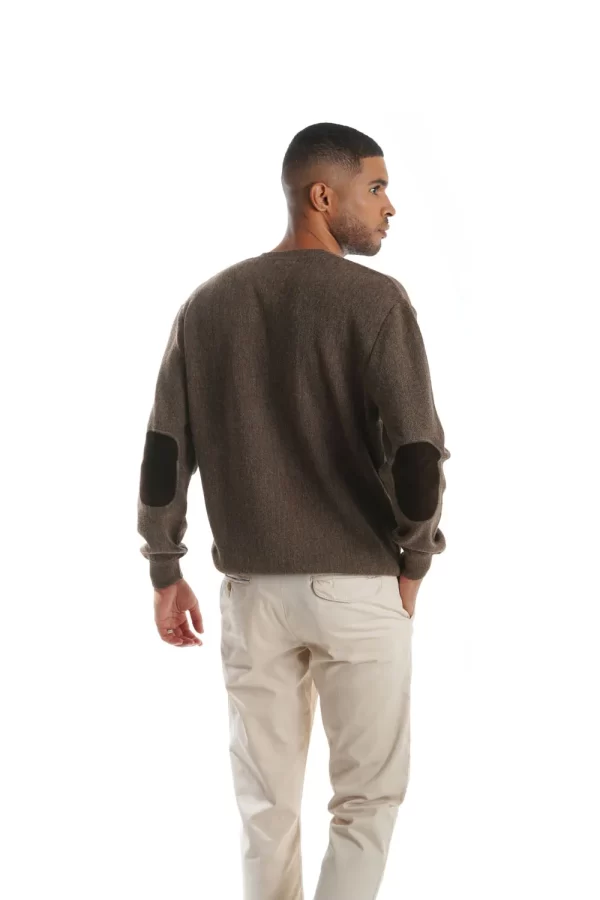 Cardigan with elbow pads   Brown   100_ baby alpaca 2