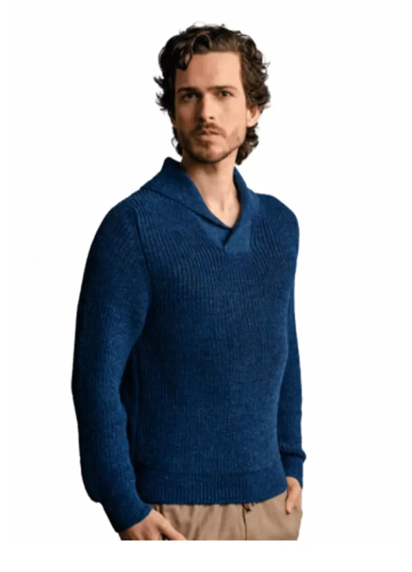 Polo jersey   Blue   100_ baby alpaca 2