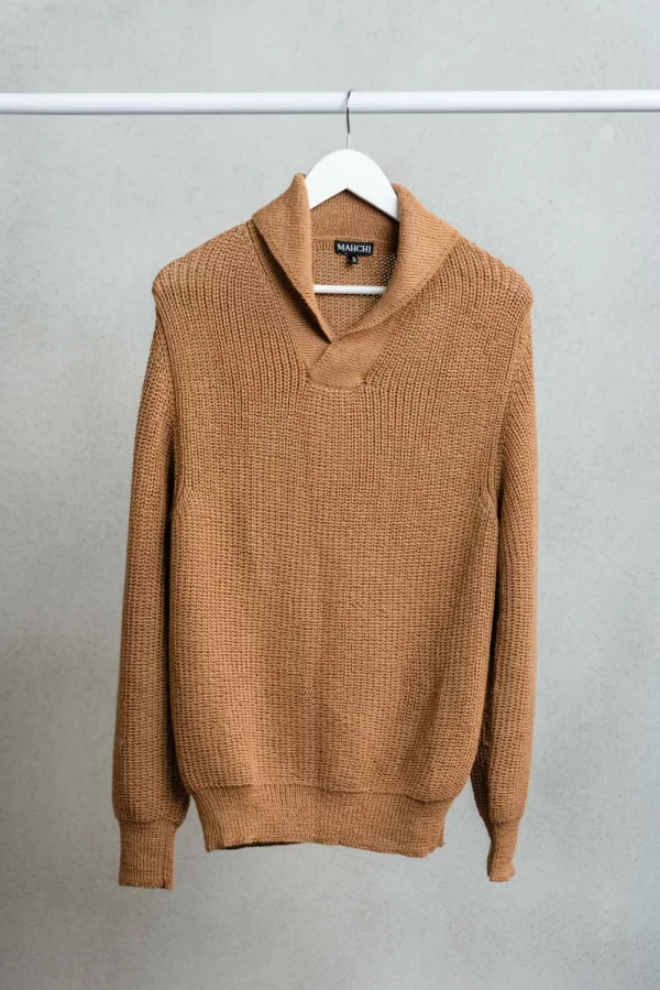 Polo jersey   Camel   100_ baby alpaca 1