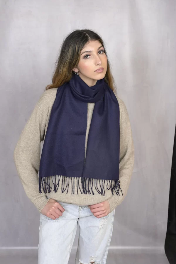 Scarf   Oxford blue   100_ baby alpaca 1