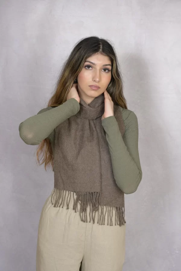 Scarf   brown   100_ baby alpaca 1