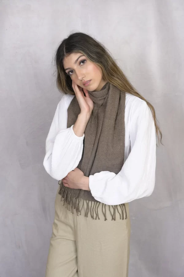Scarf   brown   100_ baby alpaca 2