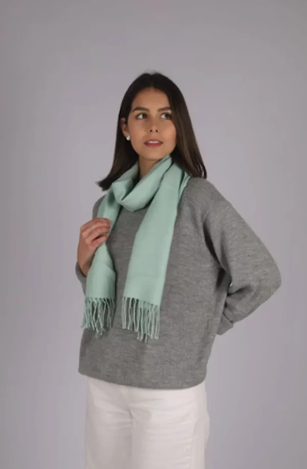 Scarf   mint   100_ baby alpaca 1