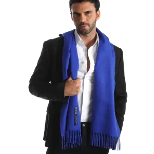 Slim scarf   blue   100_ baby alpaca 1
