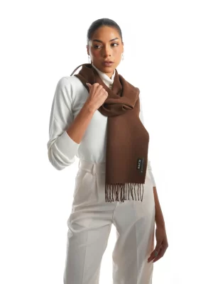 Slim scarf   dark brown   100_ baby alpaca 1
