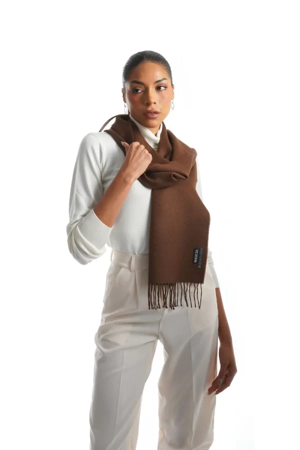 Slim scarf   dark brown   100_ baby alpaca 1