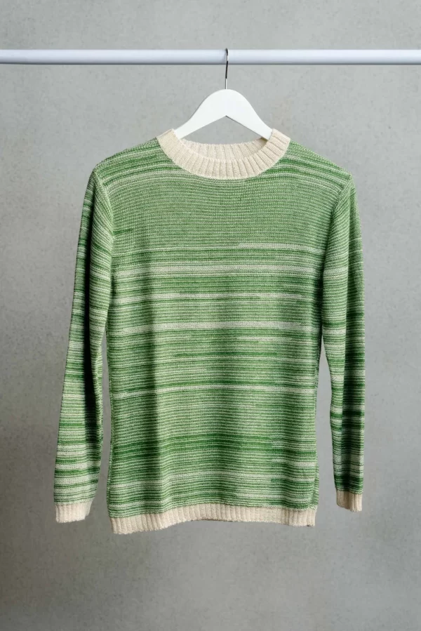 Sweater   Abstract green lines   100_ baby alpaca 1