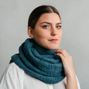 Textured scarf   Blondi Blue   100_ baby alpaca 2