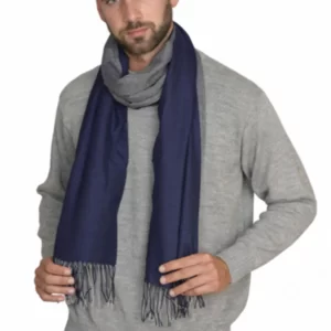 Two color shawl   Oxford blue & grey   70_ baby alpaca 30_ silk 1