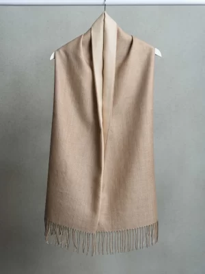 Two color shawl   brown & vanilla   70_ baby alpaca 30_ silk 2