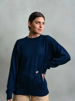 UNISEX SWEATER   OXFORD BLUE   100_ BABY ALPACA 2