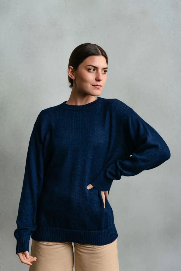 UNISEX SWEATER   OXFORD BLUE   100_ BABY ALPACA 2