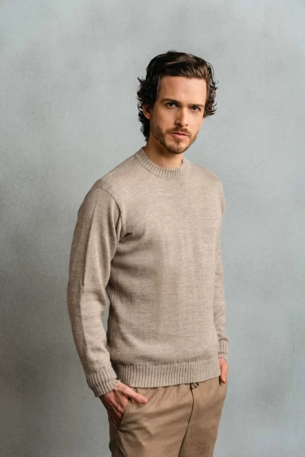 Unisex sweater   Beige   100_ baby alpaca 1