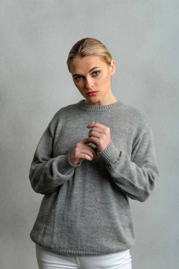 Unisex sweater   Grey   100_ baby alpaca 3