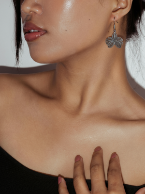 Black Orchid Earrings 925 Sterling Silver