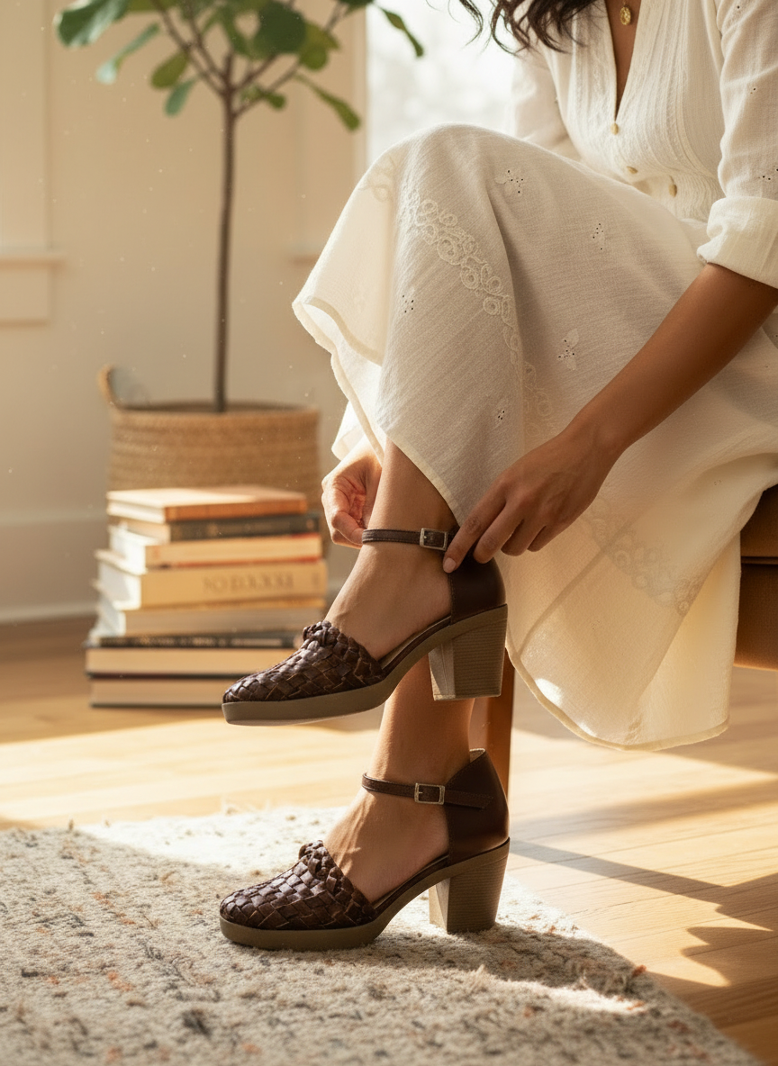 Women’s Napa Leather Heel Shoes - Imagen 3