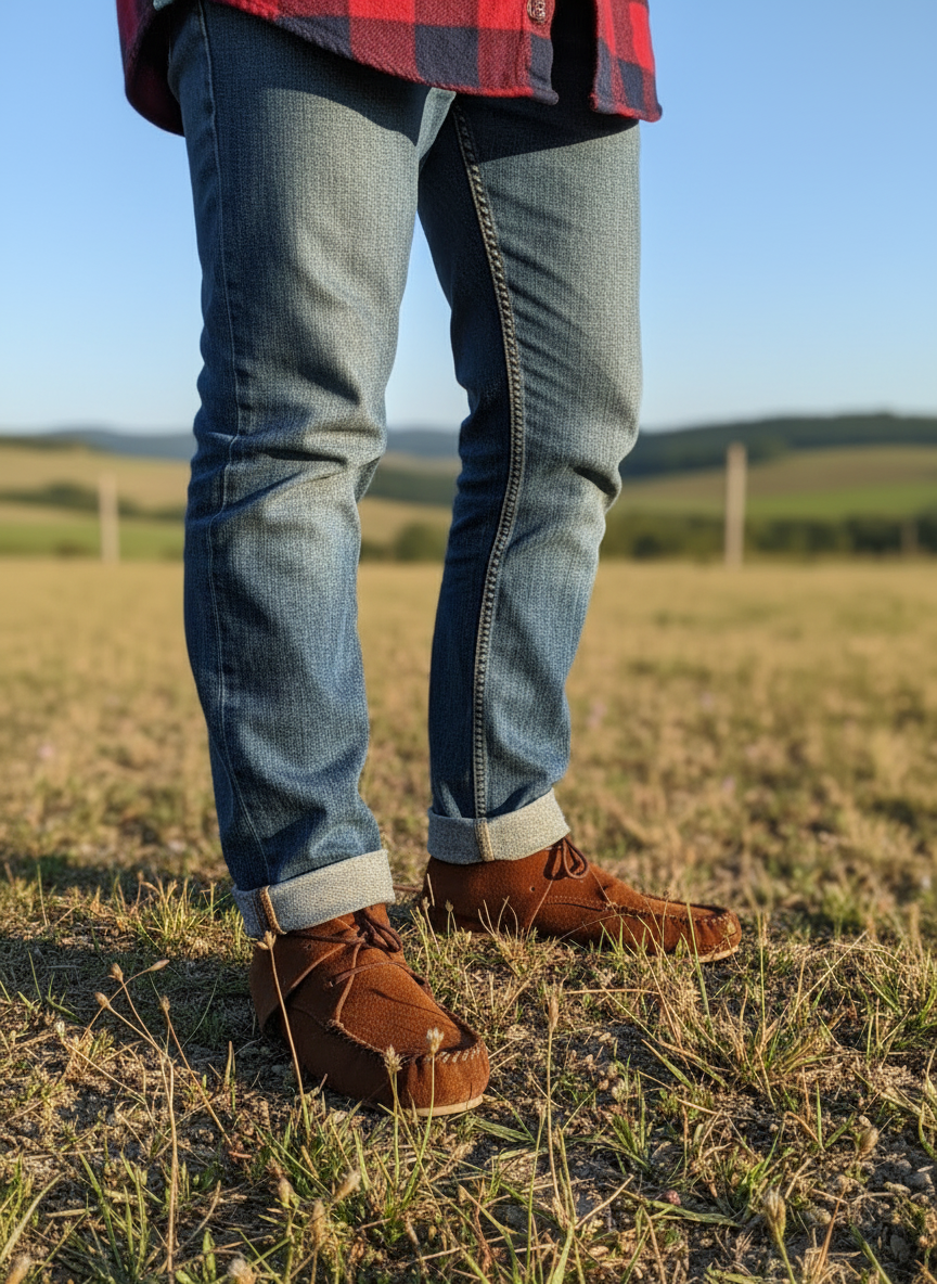 Handmade Men’s Suede Moccasin Boots - Imagen 5