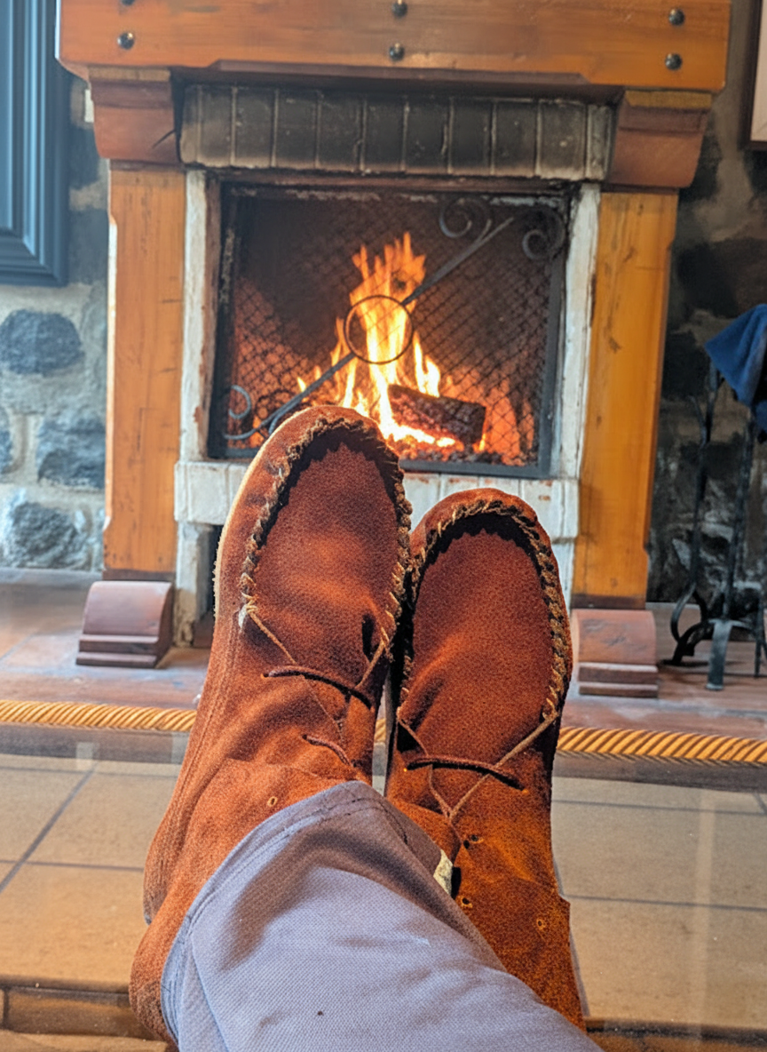 Handmade Men’s Suede Moccasin Boots - Imagen 4